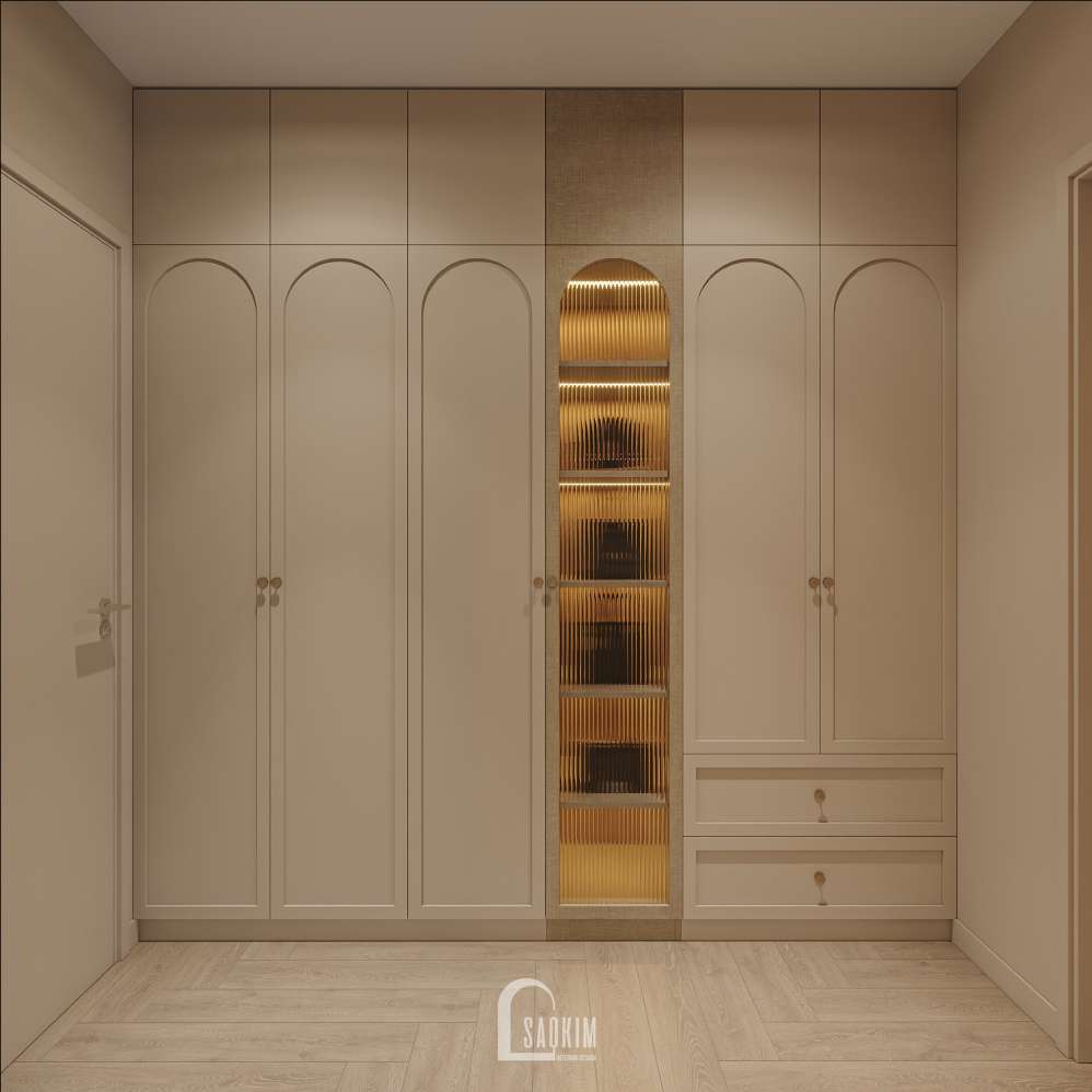 Thiết kế phòng thay đồ ngủ master căn hộ Viha Complex Leciva 118m2 phong cách Modern Japandi – Khi Sự Bình Yên Được Thiết Kế Thành Hình